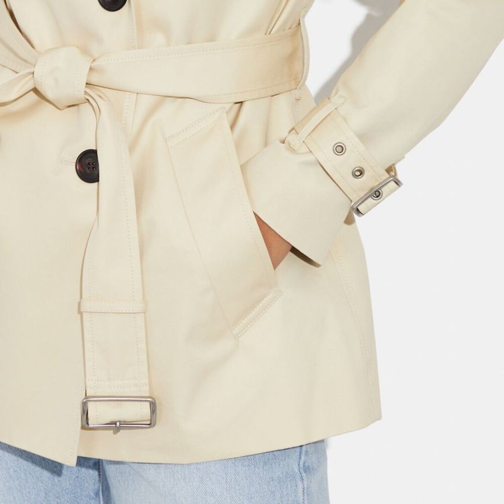 NWT Coach Outlet Solid Short Trench Coat - Picture 4 of 5